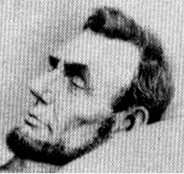 Unauthenticated photo of Lincoln after death, reported to be taken in the 