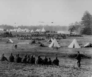 1862 Union camp in the Shenandoah Valley guarding Confederate prisoners