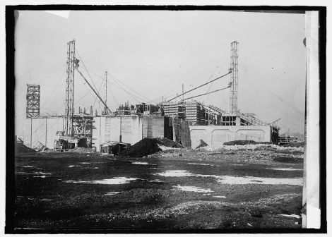 Construction moving along in January, 1915.