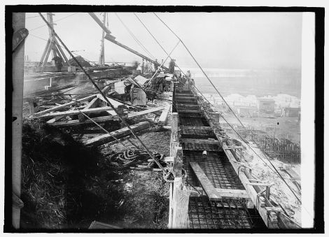 Another view of the foundation construction from January 1915.